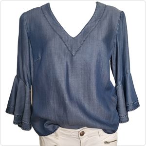 White House Black Market Chambray Top